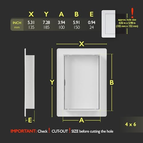 4x6 Access Panel for Drywall and Ceiling – White ABS Plastic Door Panel - Image 2