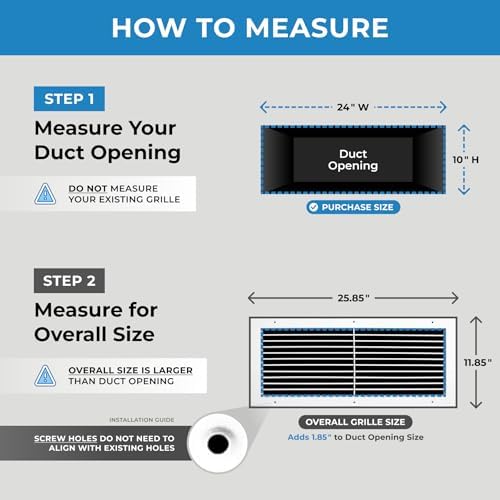 24x10 Aluminum Adjustable Return/Supply HVAC Air Grille - Image 2