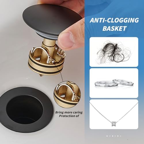 BWE Bathroom Drain Assembly Without Overflow, Sink Drain Stopper - Image 5