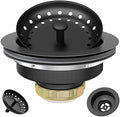 Black Sink Drain 3-1/2 Inch Matte Black Kitchen Sink Drain Strainer Assembly Kit by Exakey