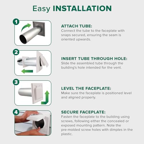 NO-PEST VENT Dual Door Dryer Vent Cover 4 Inch Outdoor, Made in USA, Highest - Image 6