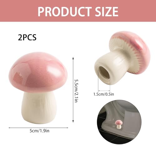 BEUNAIZER Ceramic Mushroom Toilet Bolt Covers, Decorative Caps - Image 6
