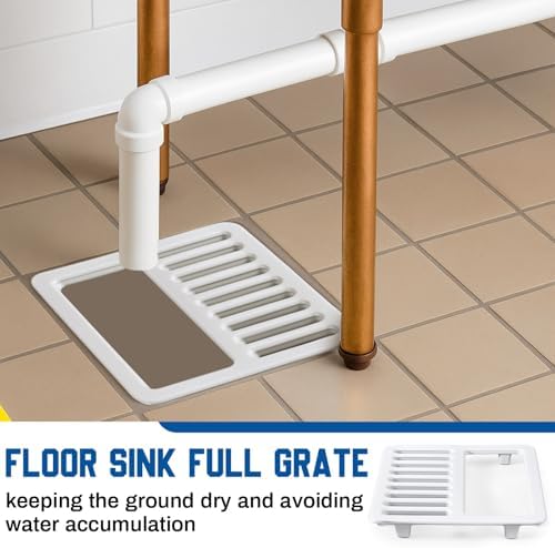 2 Pcs Cast Iron Porcelain Grate Floor Drain Cover 9-1/4" W x 9-1/4" L x 1-1/4h - Image 4