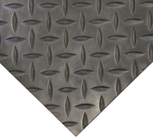 Rubber-Cal Diamond-Plate Rubber Flooring Roll - 3 mm x 4 ft x 7 ft Roll - Black - Image 4