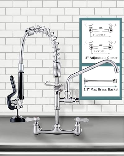 ALEASHA 21" Commercial Sink Faucet Wall Mount - Image 2