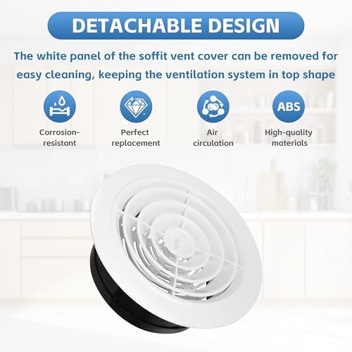 Round Air Vent Cover, 6 Inch Adjustable, ABS Ceiling Vent - Image 4