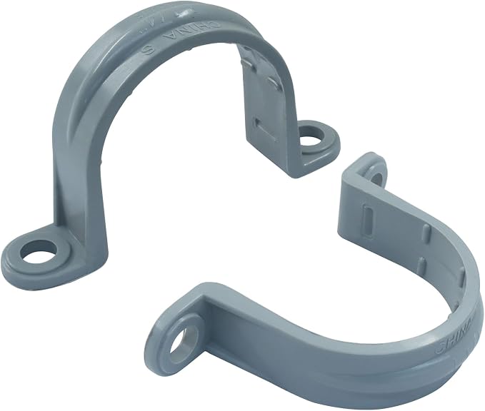 1-1/4 Inch PVC Pipe Strap, 12 Pack | 2-Hole, Plastic Conduit Clamp, Pipe - Image 2