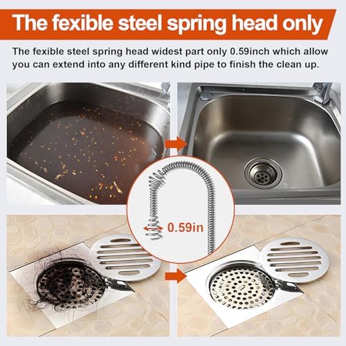 Drain Snake, 25ft Flexible Steel Drain Auger - Image 6