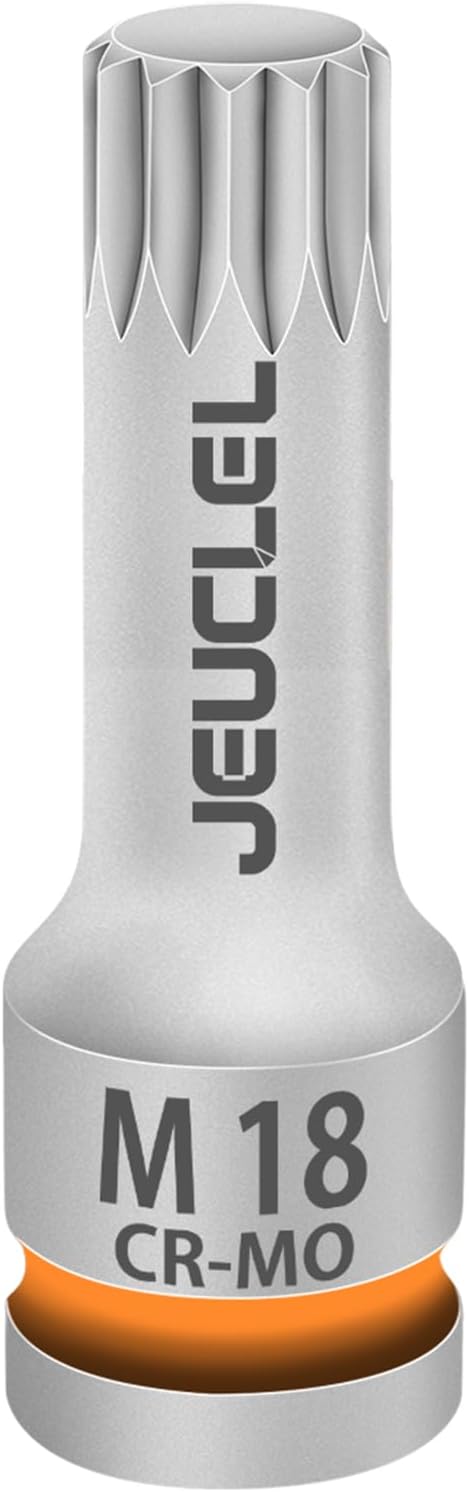 M18 Triple Square Impact Spline Bit Socket, 18mm 1/2" Drive Socket | 12 Point by JEUCLEL