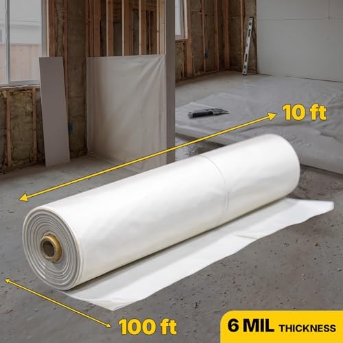 Heavy Duty Construction Plastic Sheeting 10' x 100' Roll – 6 Mil Clear - Image 2