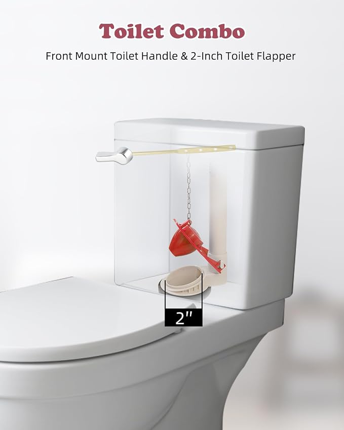 Hibbent Universal Metal Front Mount Toilet Handle - Image 2