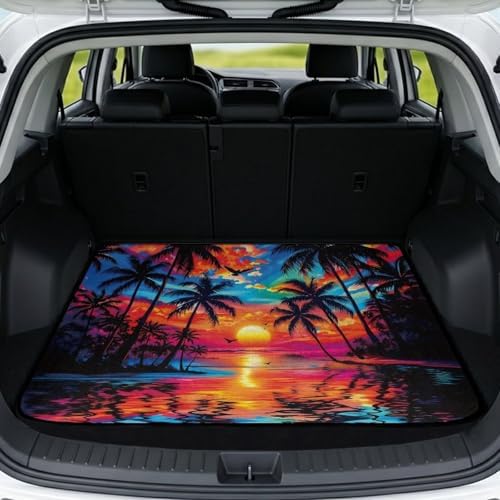 Mushroom Raccoon Universal Car Trunk Mat, Waterproof Cargo Liner by Mintulipy