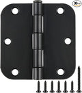 TDCHINGES Rounded Matte Black Door Hinges 3.5 Inch 5/8" Radius No Squeak | 30 by TDCHINGES