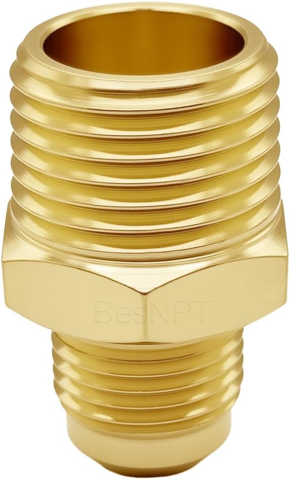 2 Pack Brass 1/2" NPT Male to 3/8" Flare Male Propane Flare Fitting | Propane - Image 5