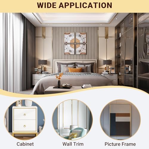 Trimold Glossy Gold Molding Trim Peel and Stick, Flexible Mirror Border Design - Image 5