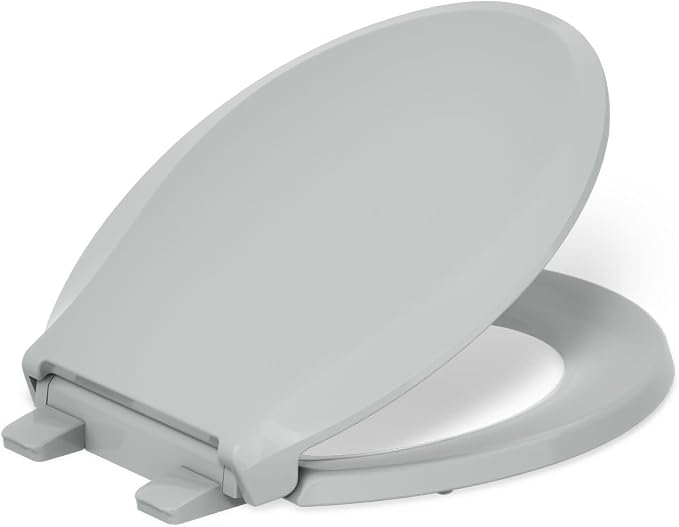 KOHLER 4639-RL-95 Cachet ReadyLatch Round Toilet Seat Soft Close, Ice Grey by Unknown