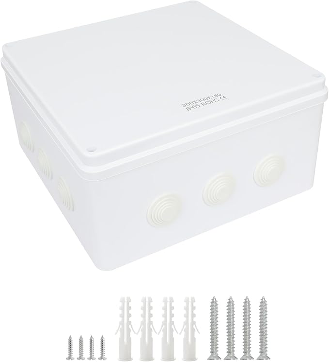 Junction Box, ABS Plastic IP65 Waterproof and Dustproof, Universal Electrical by LeMotech