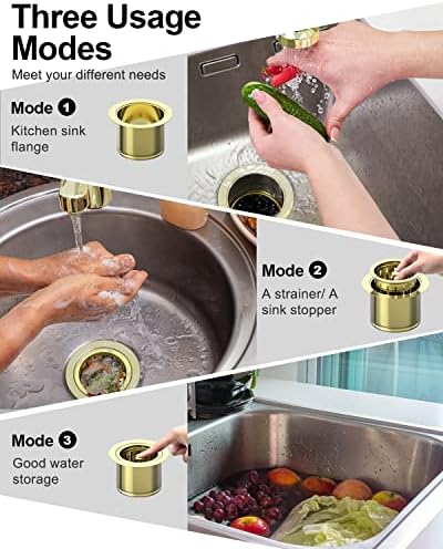 BOTEMY Extended Garbage Disposal Flange Basket Strainer Stopper, Deep 304 - Image 5