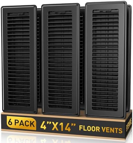 4x14 Floor Register, 6 Pack Vent Covers by BYEWIRE