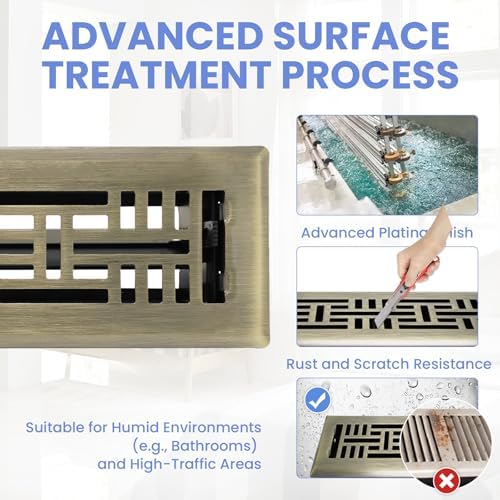 Howeall 2x10 Inches 2 Pack Heavy Duty Walkable Floor Register Easy Adjust Air - Image 3