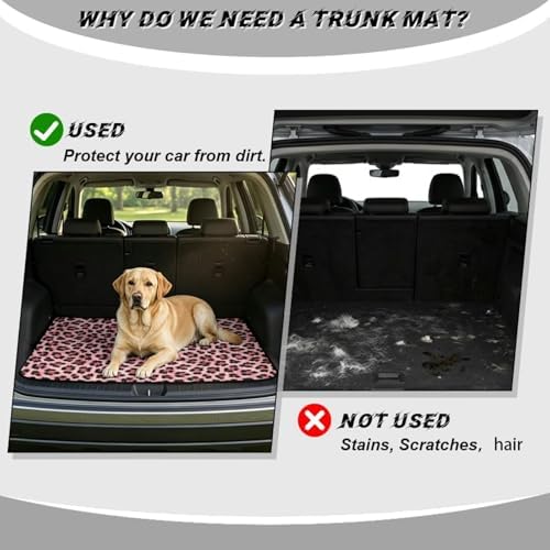 Pink Leopard Universal Car Trunk Mat, Waterproof Cargo Liner - Image 4