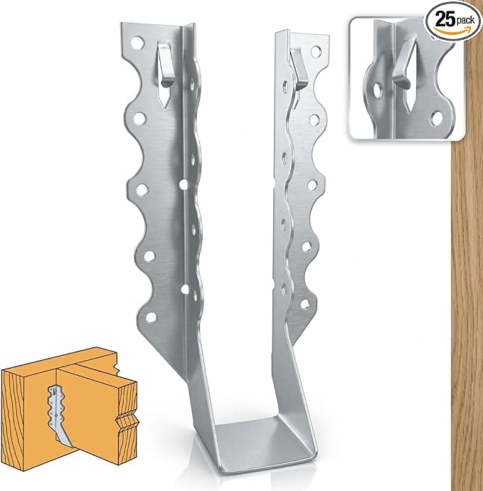 25 Pack 2x8 Joist Hangers, 18 Gauge Galvanized Face Mount | Wood connectors by CAMNWAMN