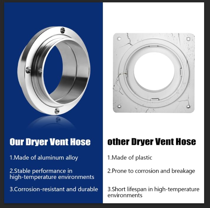 4 Inch Dryer Vent Hose Kit, 5FT Aluminum Foil Duct - Image 2