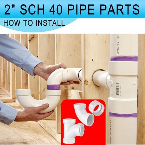 Asterbacks 2 inch Schedule 40 White PVC Pipe Fittings，Including 10 PCS - Image 2