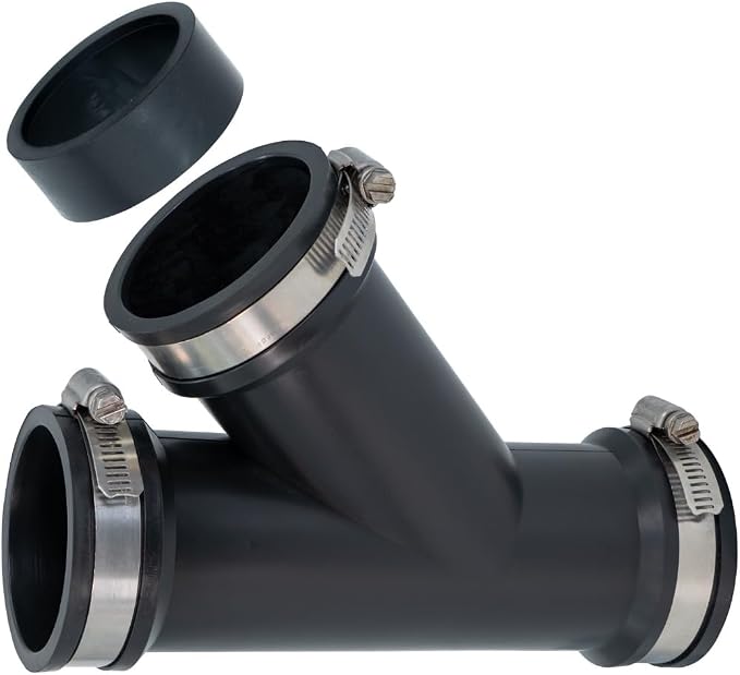 Fernco 2 in. Hub Flexible PVC Wye DWV Pipe Fitting Connector - Image 6