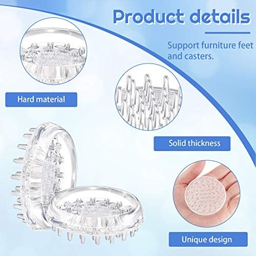 Jetec 8 Pcs Carpet Protectors Furniture Leg Spiked Caster Cups - Image 3