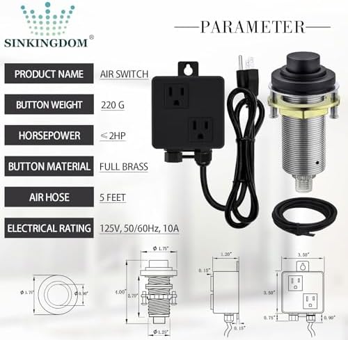 SinkTop Air Switch Kit for Disposal, Dual Outlet - Image 5