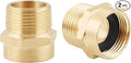 2 Pack 3/4" G Female Thread to US 3/4" NPT Male Thread Pipe Fitting, Brass Pipe by inwindrain