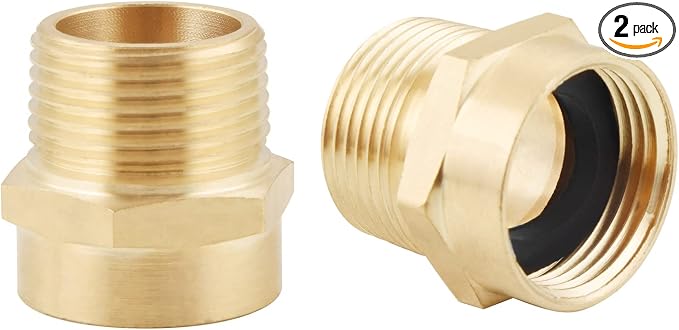 2 Pack 3/4" G Female Thread to US 3/4" NPT Male Thread Pipe Fitting, Brass Pipe by inwindrain