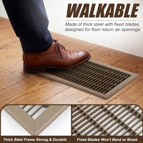 2 Pack 10" x 12" Floor Register Covers, Heavy Duty Steel Walk-on Return Air - Image 3