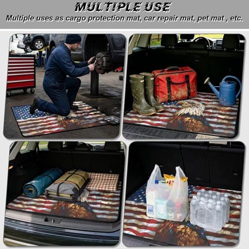 Stained Glass Eagle All Purpose Trunk Mat Universal Waterproof Cargo Liner - Image 3