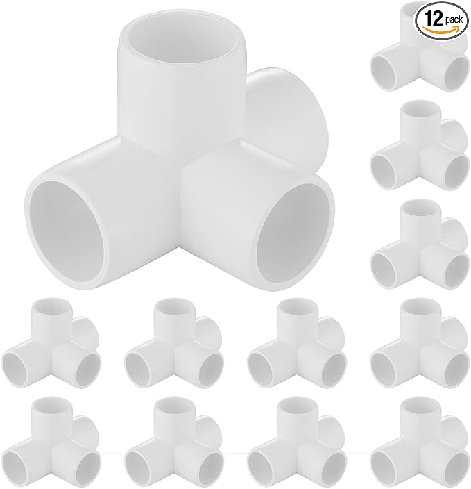 3/4 Inch Tee PVC Fitting 4 Way Elbow Connector, Furniture Grade 90 Degree Elbow by carvedexquisitely