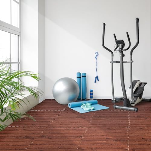 Sorbus Interlocking Wood Grain Foam Floor Tiles - Image 5