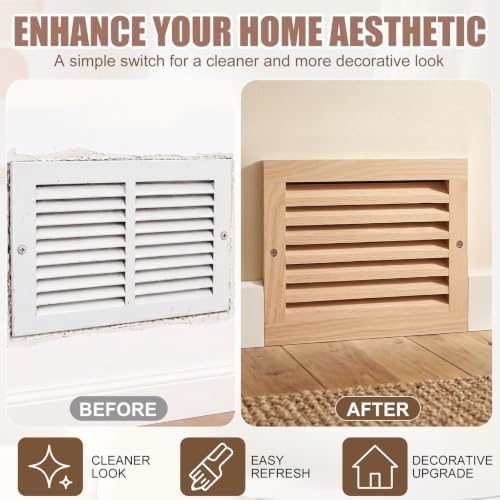 Weysat 1 Pcs 8 x 10 Inch Oak Hardwood Air Return Vent Cover - Image 4