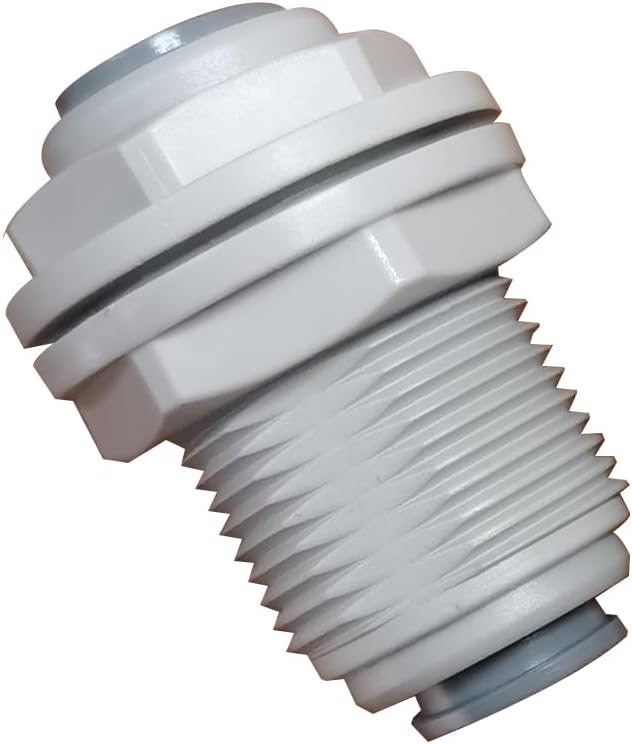 Food-Grade Quick Connector Push-In Tube Fitting, 1/2 inch Bulkhead Connector by YZMSZ