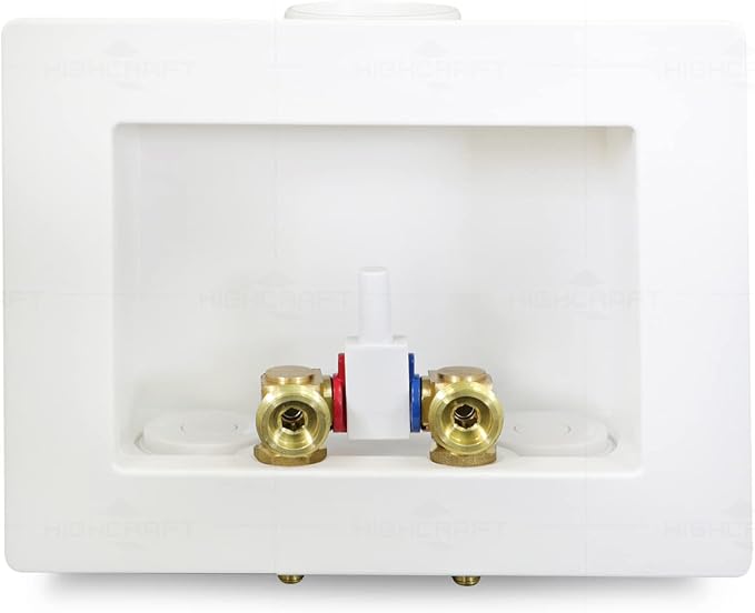 Highcraft Washing Machine Outlet Box Dual Drain, 1/2" PEX Crimp Connection - Image 3