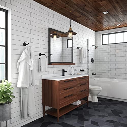 Pfister BRBPFM0B Pfirst Modern Bathroom Hand -Towel Ring, Matte Black - Image 3