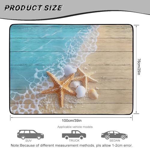 Beach Sea Starfish Trunk Mat for SUV Sedan Hatchback 29"x39" - Image 7