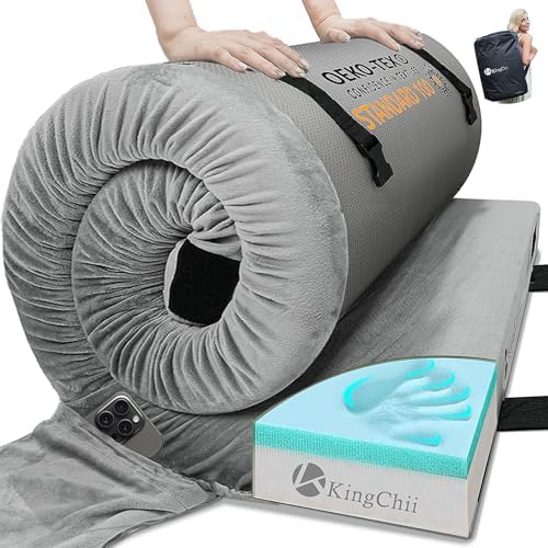 KingChii CertiPUR-US Memory Foam Camping Mattress, Portable Roll Up Travel Car by KingChii