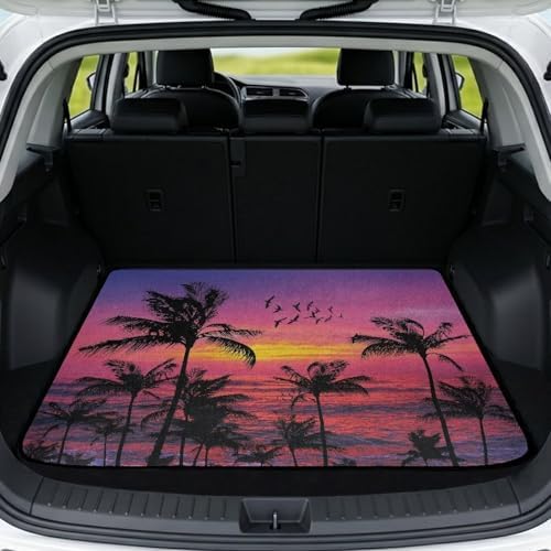 Sunset Palm Trunk Mat for SUV Sedan Hatchback 29"x39" by Darisoco