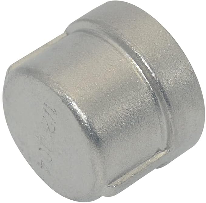 1/2" 0.5" Cap, NPT Female Threaded Cast Pipe Fitting, Stainless Steel 304 - Image 4