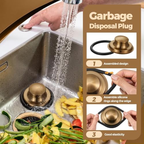 Garbage Disposal Flange Stopper Plug, Kitchen Sink Drain Strainer Assembly - Image 4