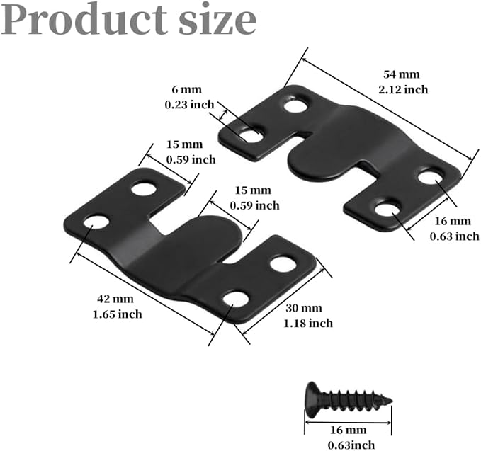 4 Pairs Interlocking Flush Mount Bracket Picture Hanging Hooks Stainless Steel - Image 2