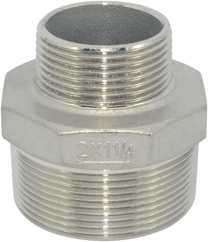 2" Male NPT to 1-1/4" Female NPT Female Reducing/Reducer Bushing Pipe Fitting by Megairon