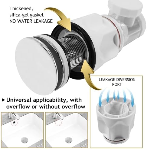 Bathroom White Sink Drain Kit, - Image 3