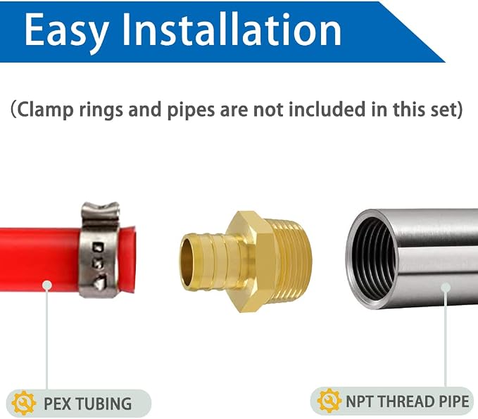 Hooshing 10PCS Pex Fitting 3/4" Male NPT to 3/4" Pex Male Adapter | Heavy Duty - Image 2